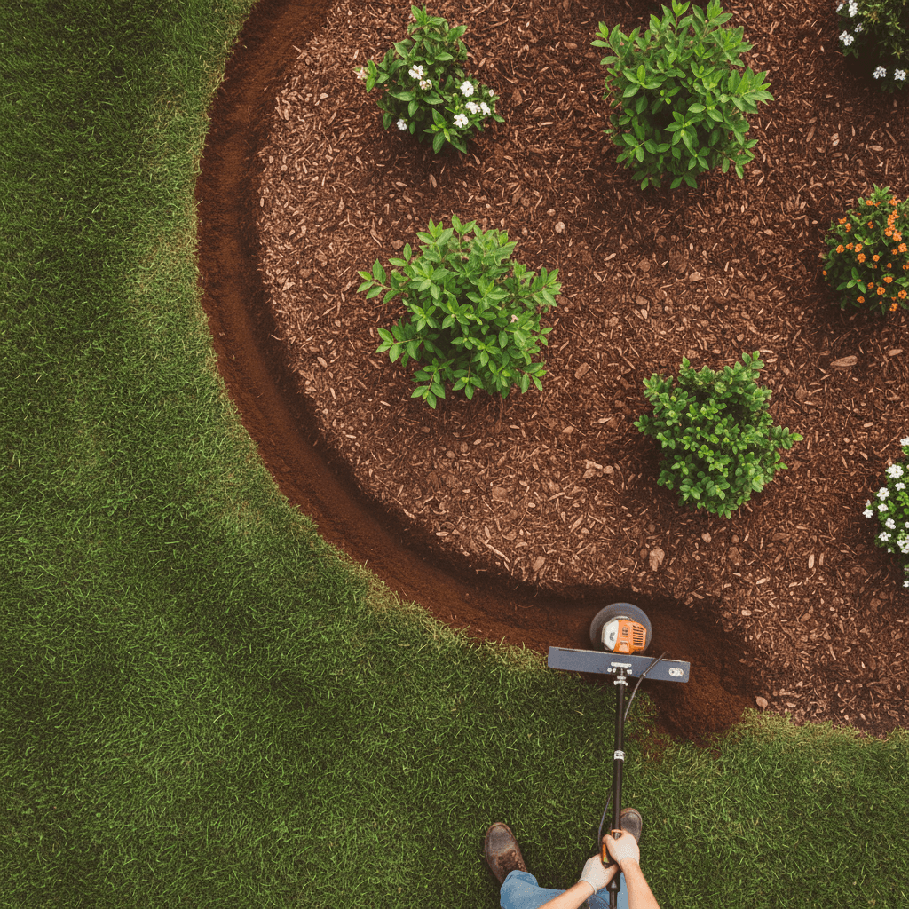 Bed edging and mulch maintenance