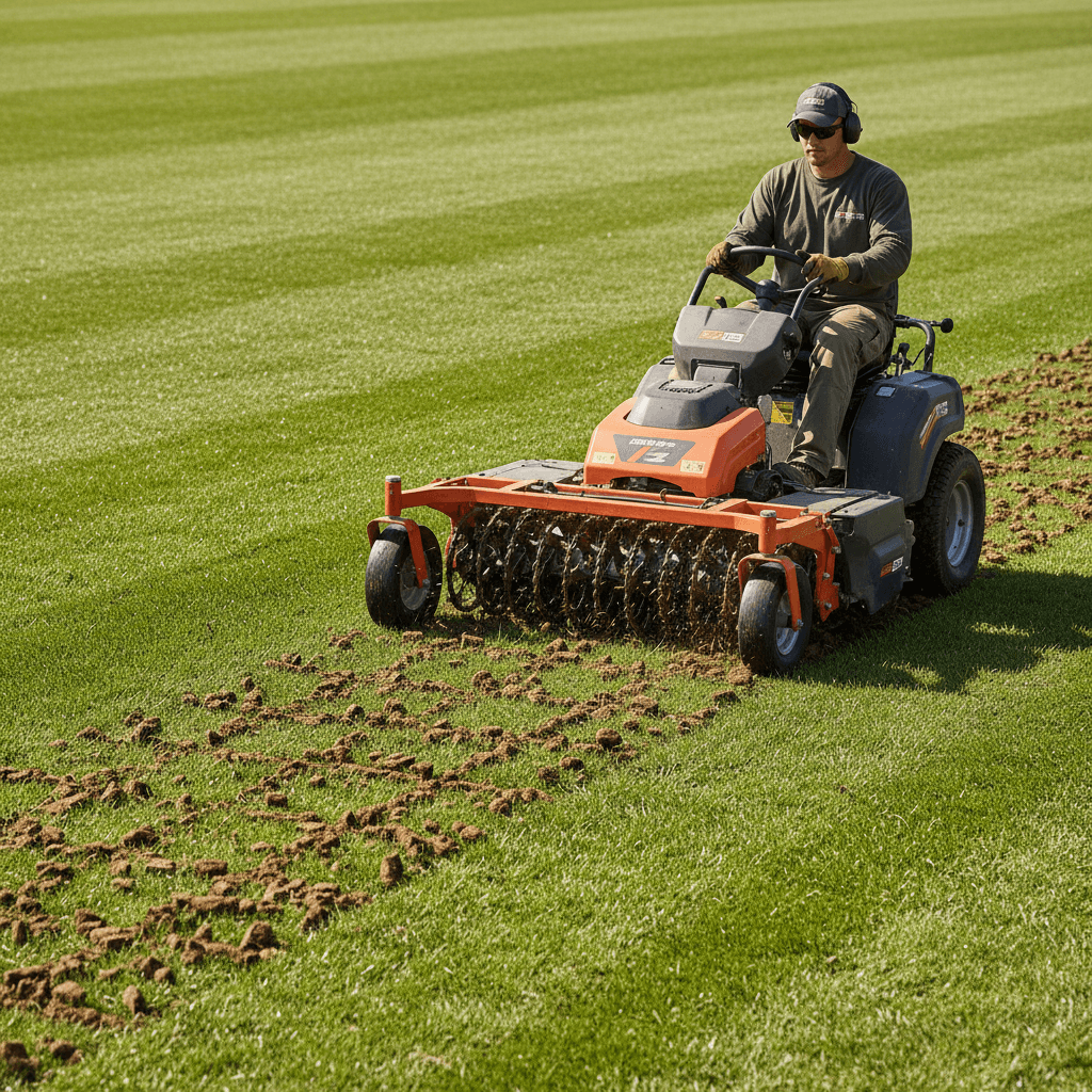 Professional lawn aeration and turf maintenance