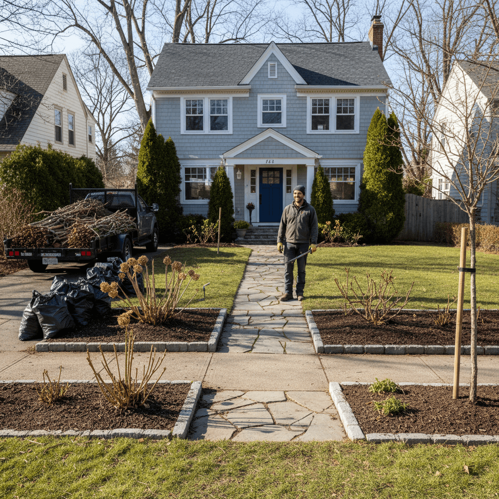 Seasonal landscape cleanup and yard preparation