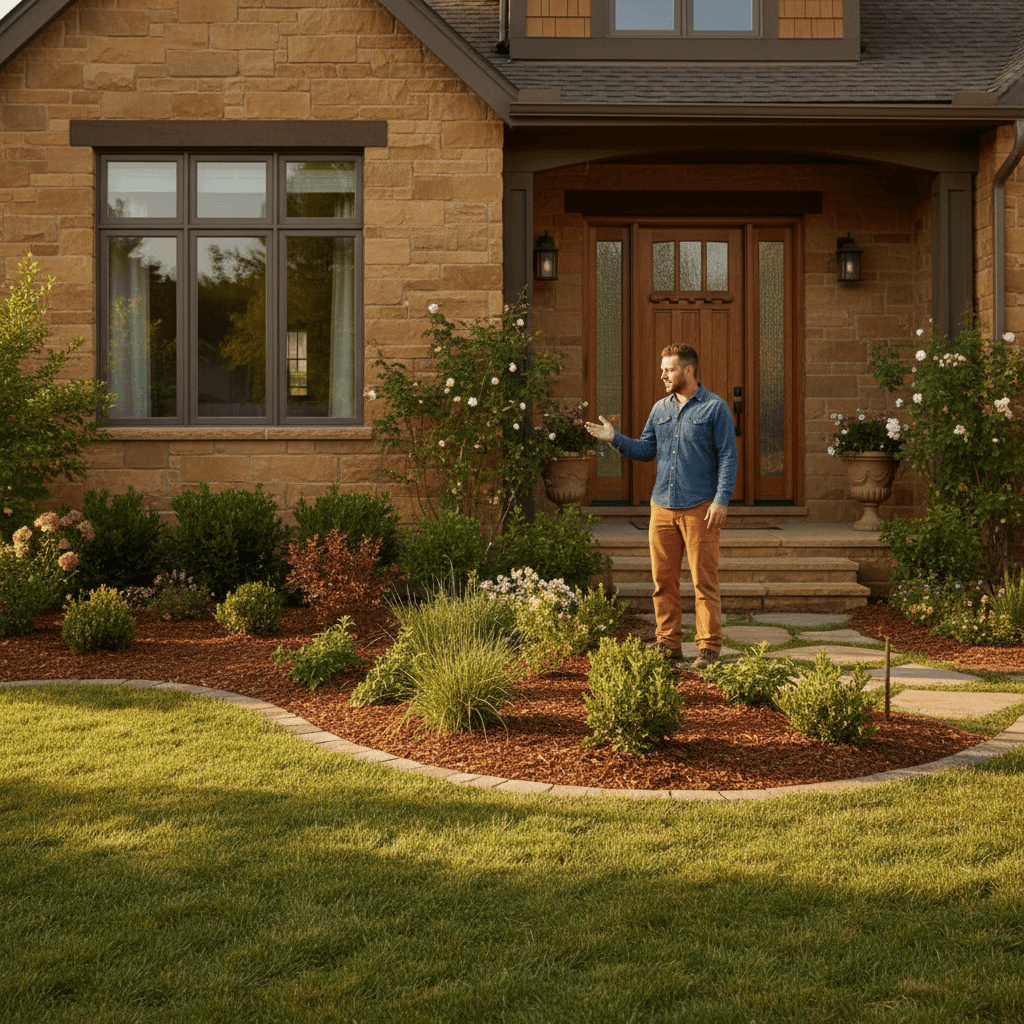 Residential landscape improvement and planting installation