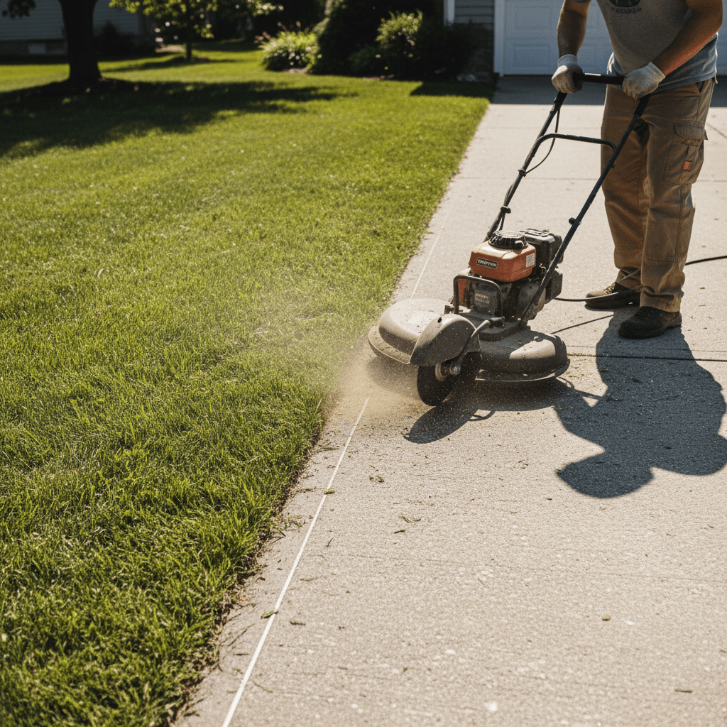 Professional yard edging and border work