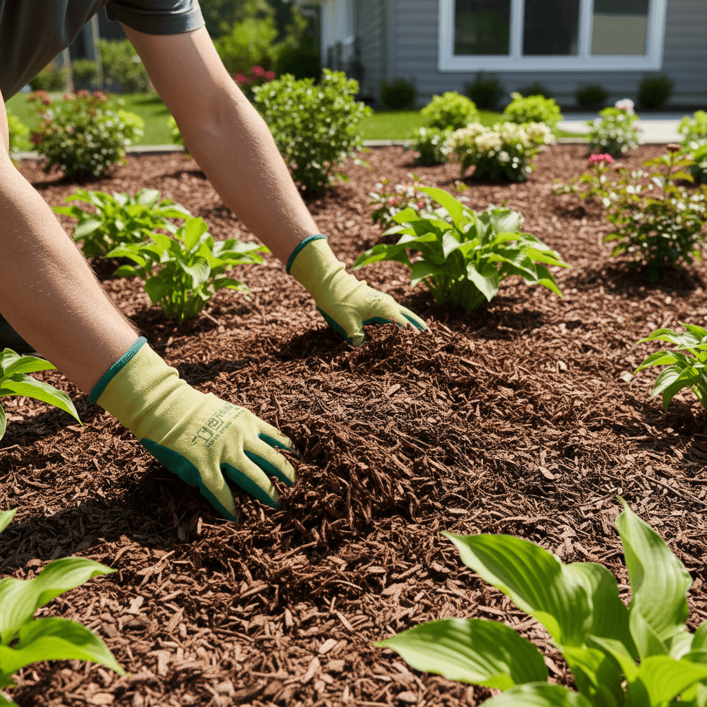 Professional mulch installation and spreading