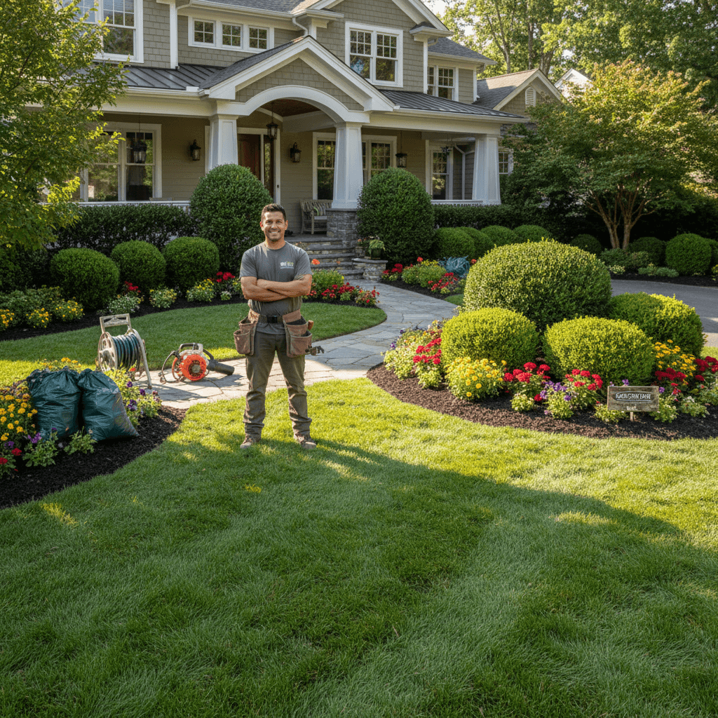 Completed residential landscape maintenance project