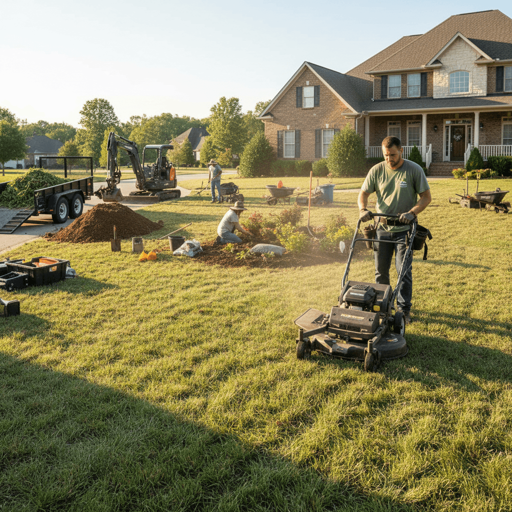 Active landscape maintenance and property improvement work