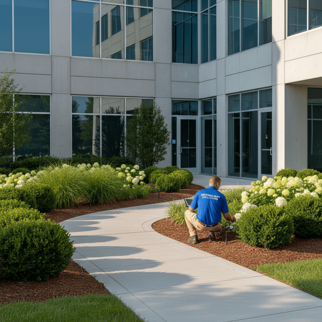 Commercial property landscape maintenance and grounds care